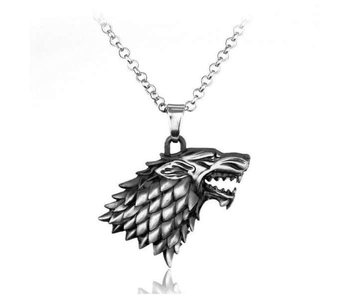 Necklace Stark Wolf Of Game Of Thrones Silver - Zoom Image 3