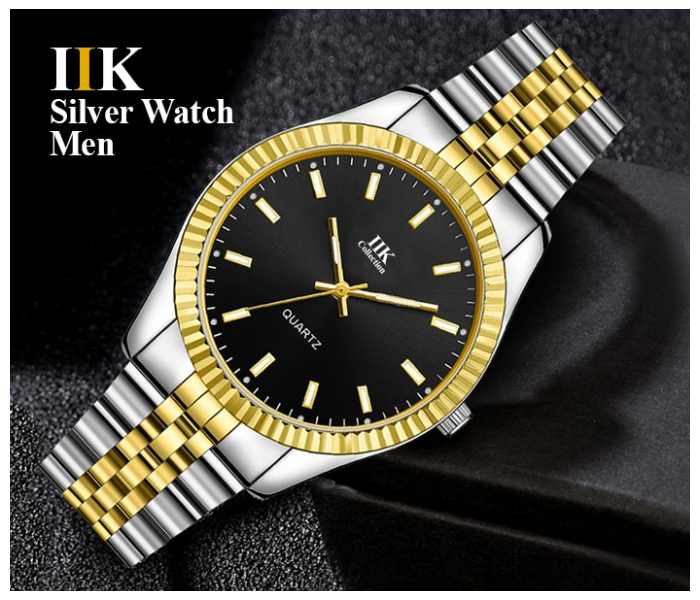 IIK Luxury Wrist Watch New Gaiety Watches Brand Quartz for Men - Black - Zoom Image