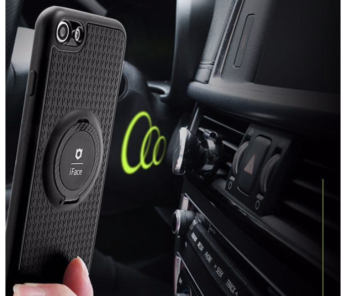 Soft TPU Outer Circle Car Holder Stand Magnetic Suction Bracket Finger Ring Holder Case For IPhone XR , Black - Zoom Image 4