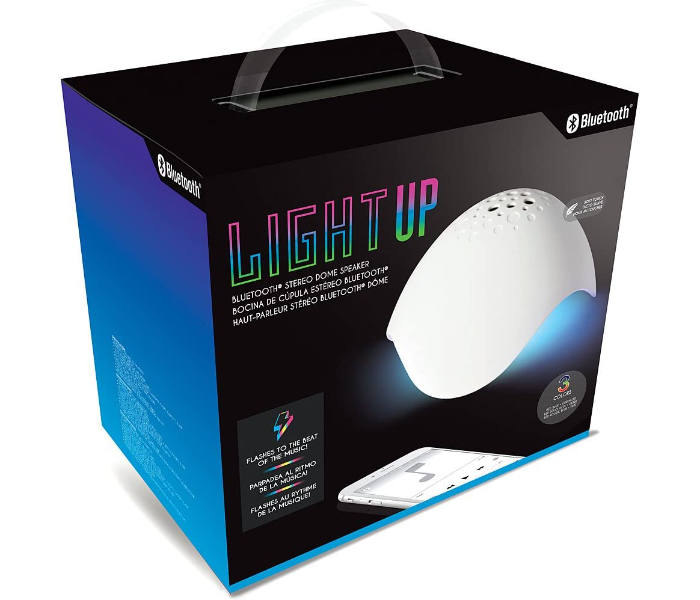 COBY CSBT326WH Light Up Bluetooth Dome Speaker - White - Zoom Image 1