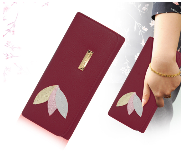 Womens Fashion Leather Wallet BH4214 - Maroon - Zoom Image