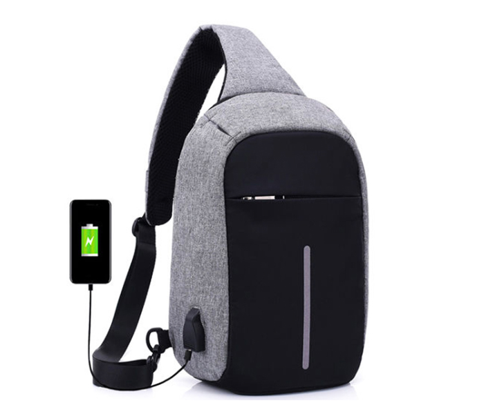 Anti-Theft Dual Wear Way Cross Body Sling Charging Travel Bag Grey - Zoom Image 4