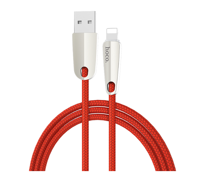 Hoco U35 Space Shuttle Charging Data Lightning Smart Power Off Cable Red - Zoom Image 1