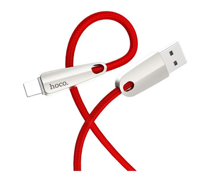 Hoco U35 Space Shuttle Charging Data Lightning Smart Power Off Cable Red - Zoom Image 2