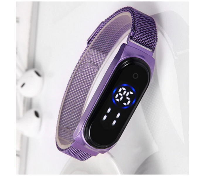 Jongo New Trend Digital Wrist Watch JA157-3 Touch Screen with Magnetic Mesh Belt - Purple  - Zoom Image 2