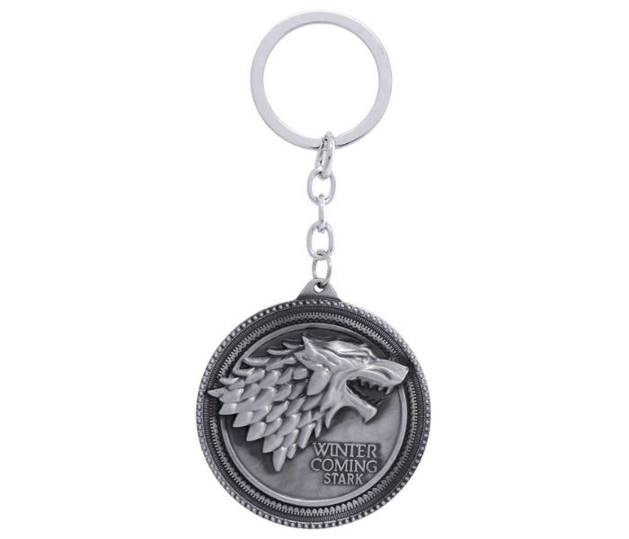 Zinc Alloy Metal Game of Thrones Stark Keychain Silver - Zoom Image 2