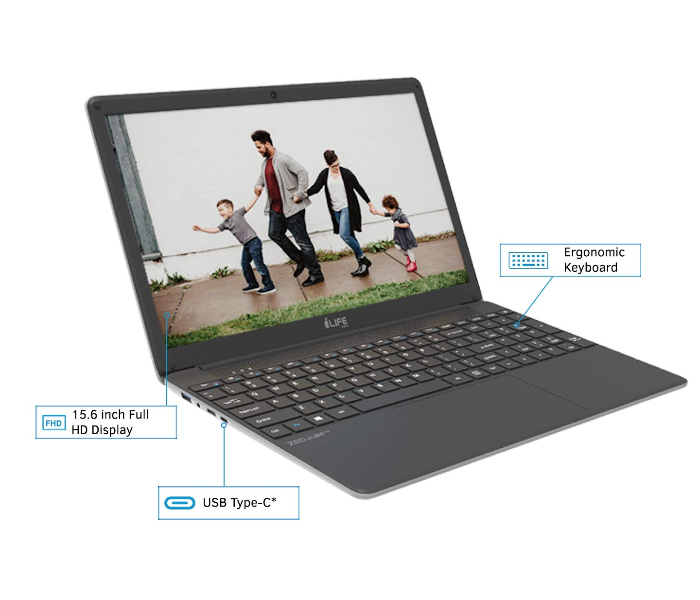 I-Life Zed Air CX3 15.6 inch Intel i3-5005U 4GB RAM 1TB Windows10 - Black - Zoom Image 3