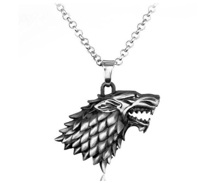 Necklace Stark Wolf Of Game Of Thrones Silver - Zoom Image 2