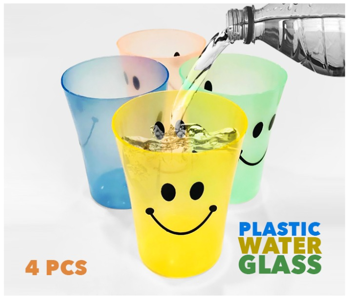 EN4272 Plastic 4 Pieces Smiley Water Cup  - Zoom Image 3