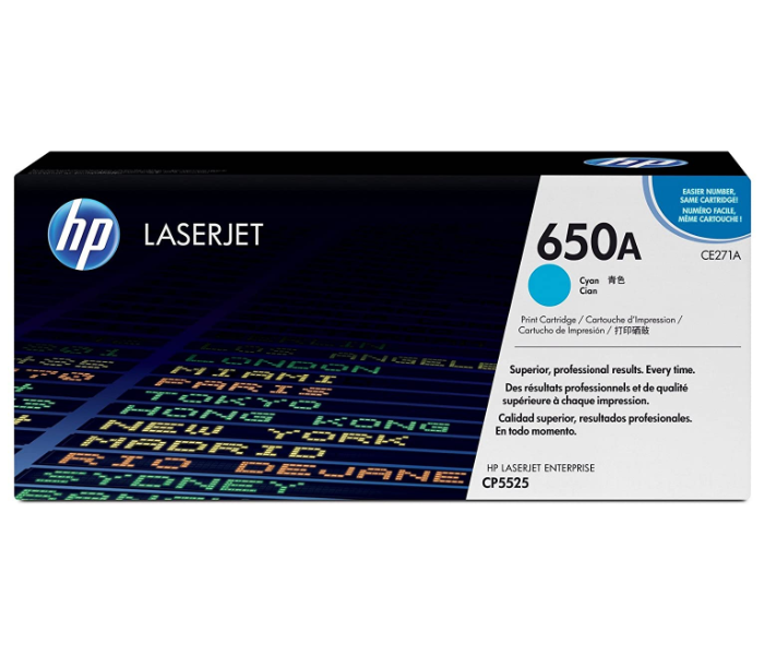 HP 650A CE271 LaserJet Toner Cartridge Original Cyan - Zoom Image