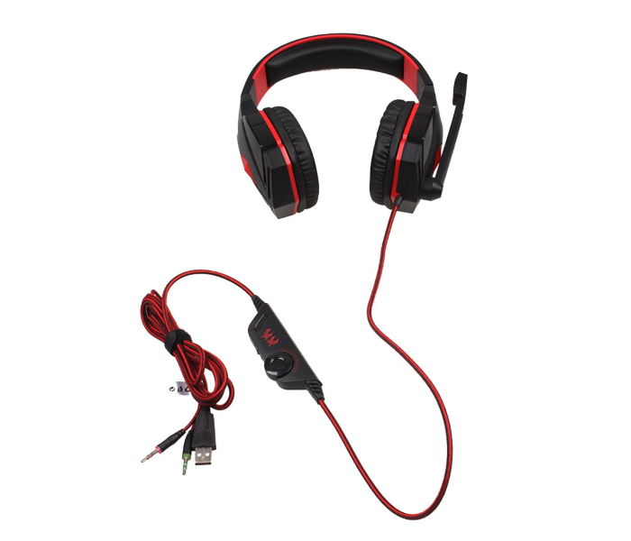 G4000 Kotion Each PRO Gaming Headset with Mic and LED – Black and Red - Zoom Image 3