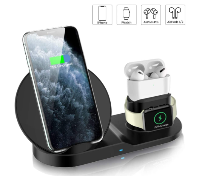 Qi Certified Wireless Charging Station with Qualcomm Quick Charge 3.0 Technology Pad for Universally Compatible with AirPods and All Qi Enabled Android and IOS Devices   - Zoom Image 2