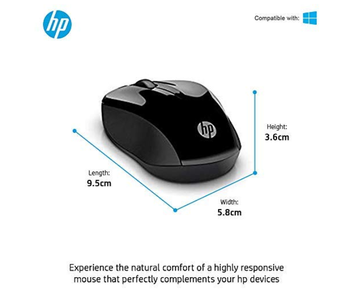 HP 3ML04AA Wireless Keyboard and Mouse - Black - Zoom Image 3