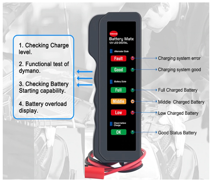 Ediag BM320 Car Battery Tester Black - Zoom Image 3