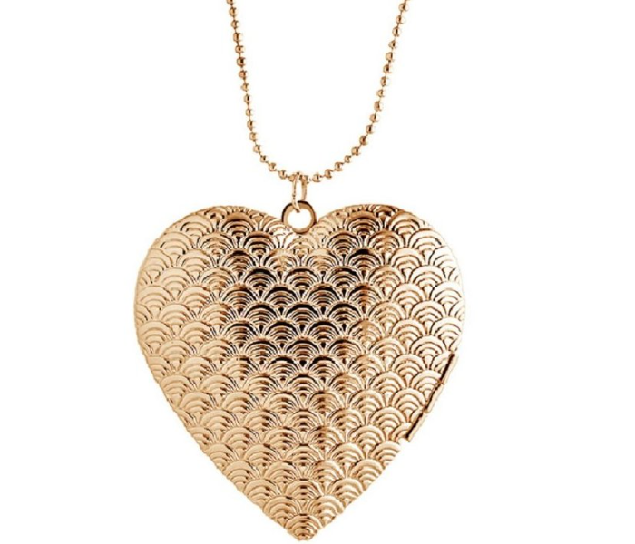 Rand AD21 Photo Box Floating Big Heart Locket Necklace Pendant Gold - Zoom Image 1