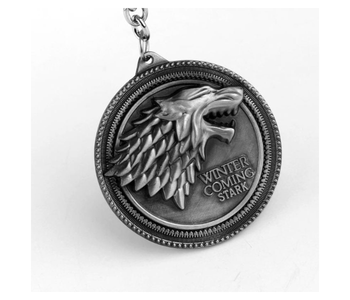 Zinc Alloy Metal Game of Thrones Stark Keychain Silver - Zoom Image 1