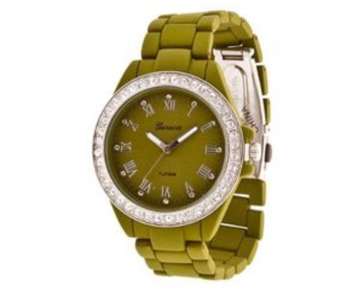 Geneva Silicone Band Woman Watch - Olive - Zoom Image