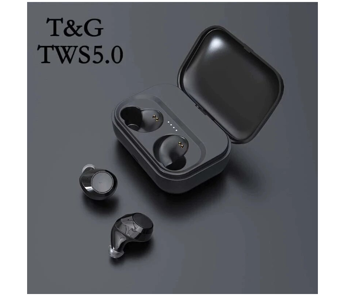 T G H1 TWS True Bluetooth Earphone Stereo Bass Wireless Earbuds Sport Headphone IPX5 Waterproof Touch Earbuds With Charging Case Black - Zoom Image 2