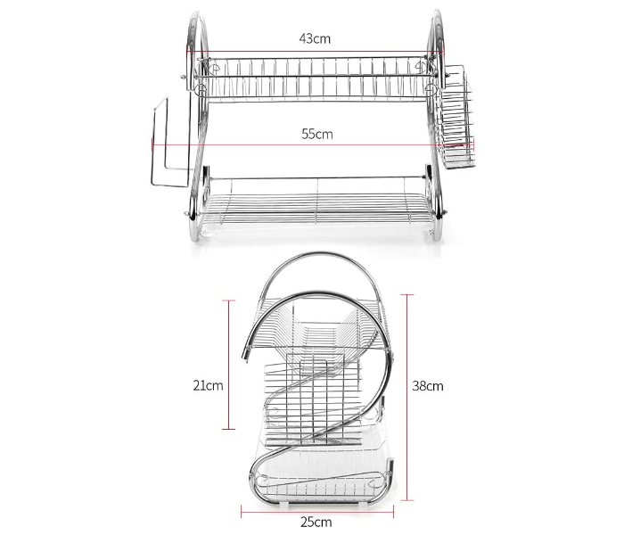 Home Pro DD08-R007 16x13 Mm Steel Tube S-Shape Dish Rack - Zoom Image 3