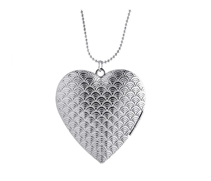 Rand AD21 Photo Box Floating Big Heart Locket Necklace Pendant Silver - Zoom Image 1