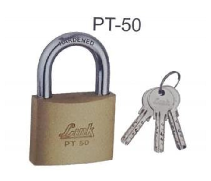 Link PT-50 Padlock with Double Locking System - Brass - Zoom Image