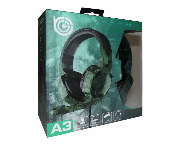 Tucci A3 Gaming Headphones with Microphone - Dark Green - Zoom Image 2