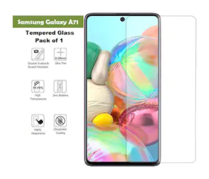 Generic MB 9H Edge To Edge Protection Tempered Glass Screen Protector For Samsung Galaxy A71 - Zoom Image 1