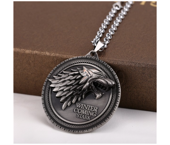 Pendant Stark Wolf Head Logo Silver - Zoom Image 1