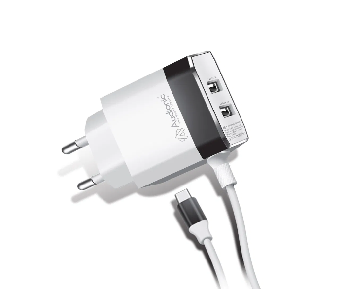 Audionic S35 Dual USB Port Home Charger - White - Zoom Image 1