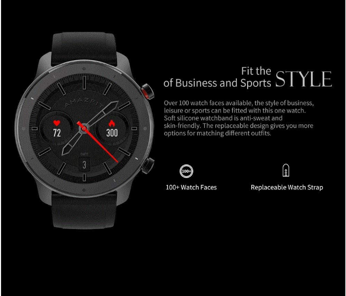 Amazfit GTR Lite  Smart Watch - Black - Zoom Image 5