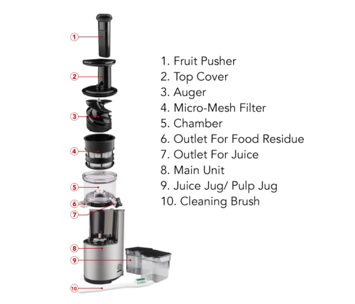 Touchmate TM-SJ103 200W Slow Juicer - Stainless Steel - Zoom Image 4