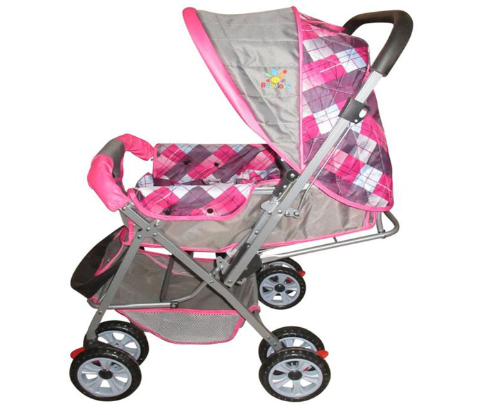 Baby Love 27-2114 Foldable Baby Stroller - Grey and Pink - Zoom Image 3