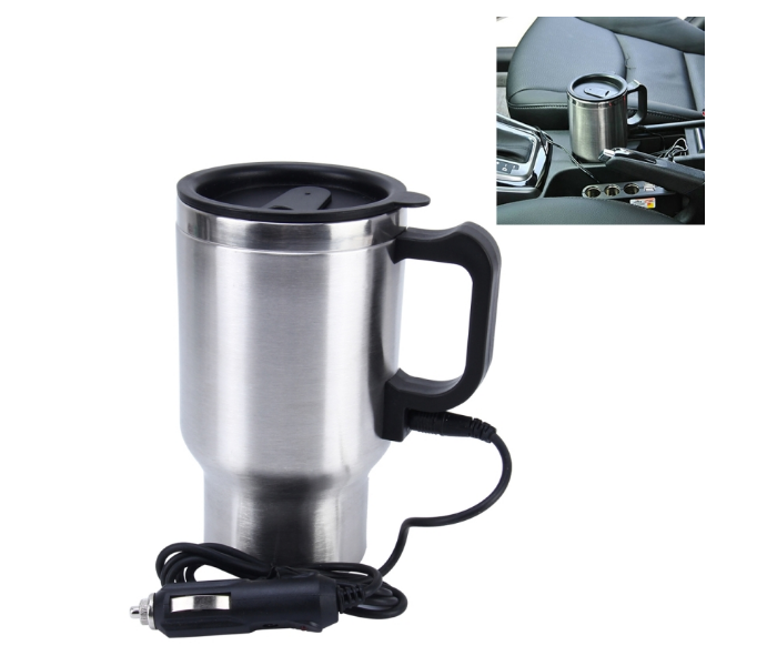 CEM45ML 450ml Electric Mug Stainless Steel Travel Heating Cup with Cigarette Lighter Cable - Silver - Zoom Image 2