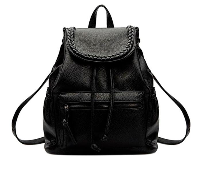 Beauenty Leather Flap Closure Backpack - Black - Zoom Image