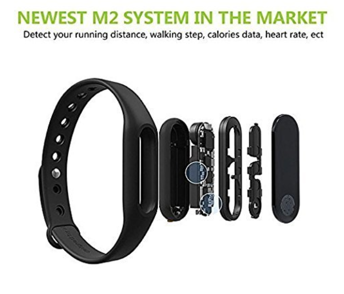 M2 Smart Sport Intelligence Health Bracelet - Black - Zoom Image 4