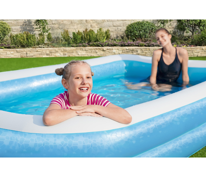 Bestway 26-54150 305x183x46cm Rectangular Family Pool - Blue - Zoom Image 3