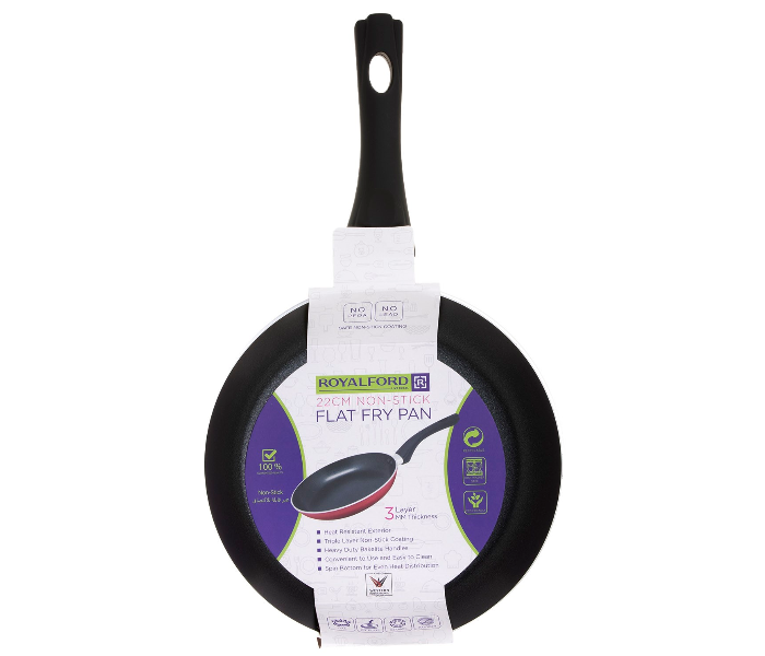 Royalford RF1264FP30 30 cm 3 Layer Non Stick Fry Pan – Black & Maroon - Zoom Image 5