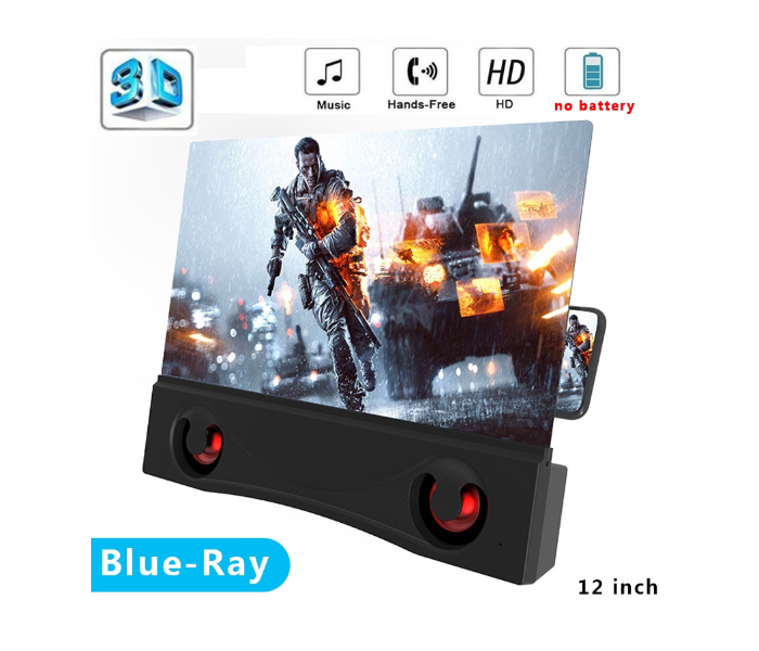 HD Mobile Phone Screen Magnifier 12 Inch 3D Blue Ray Universal Mobile Phone Screen Foldable by Bluetooth - Zoom Image 1