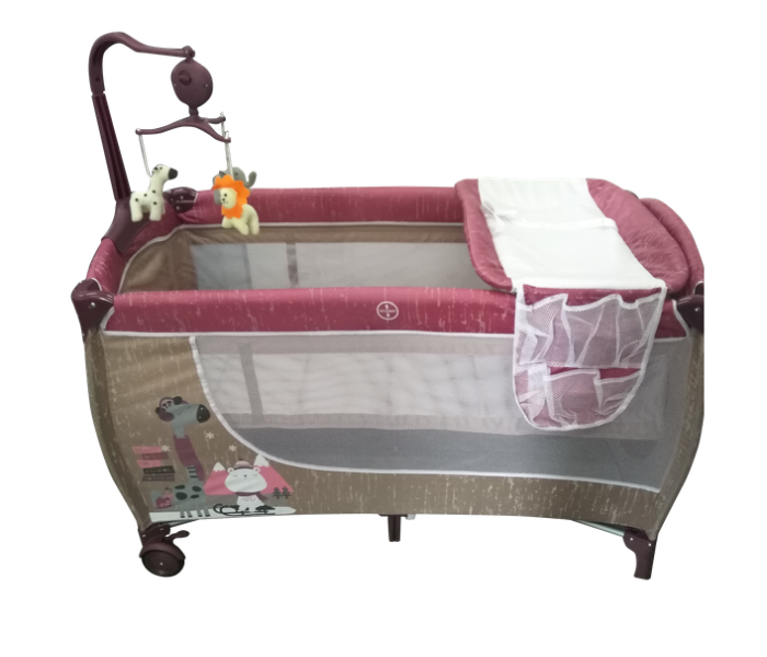 Babylove 27-613P Baby Love Playpen Two Layers With Toys - Rose - Zoom Image 1