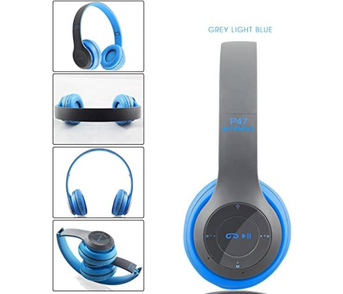 Generics P47 Wireless Bluetooth Foldable Headset - Blue - Zoom Image 1