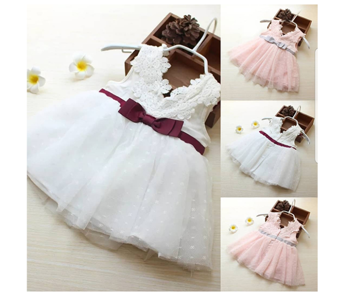 Little Wings 6 months Beautiful Bow Baby Girl Dress - Pink - Zoom Image 1