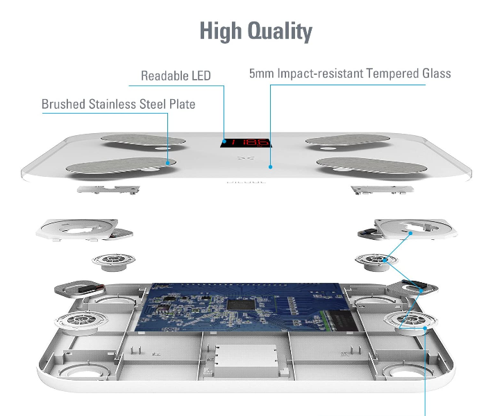 PICOOC Mini Pro Bluetooth Smart Body Fat  Weighing Scale - White - Zoom Image 6