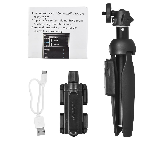 Yunteng YT9928 2 in 1 Mini Desktop Tripod Selfie Stick for Smartphones - Black - Zoom Image 2