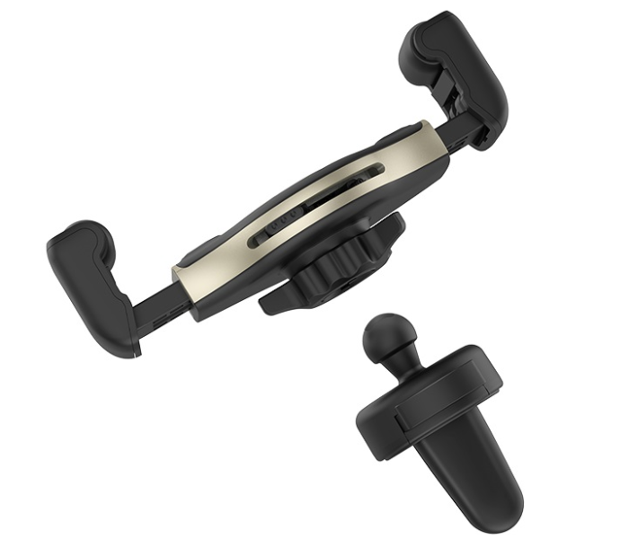 Hoco S1 Lite Roller Clamp Air Outlet Mount Phone Holder - Black - Zoom Image 2