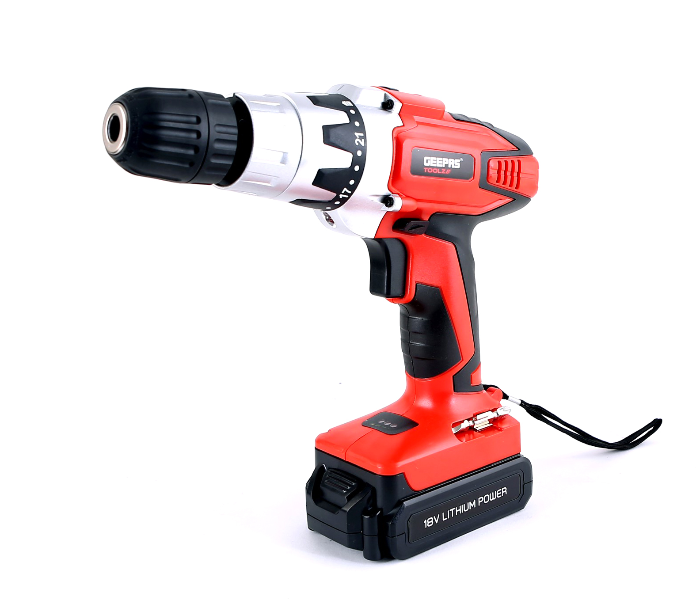 Geepas GCD7629 Cordless Percussion Drill - Black and Red - Zoom Image 1