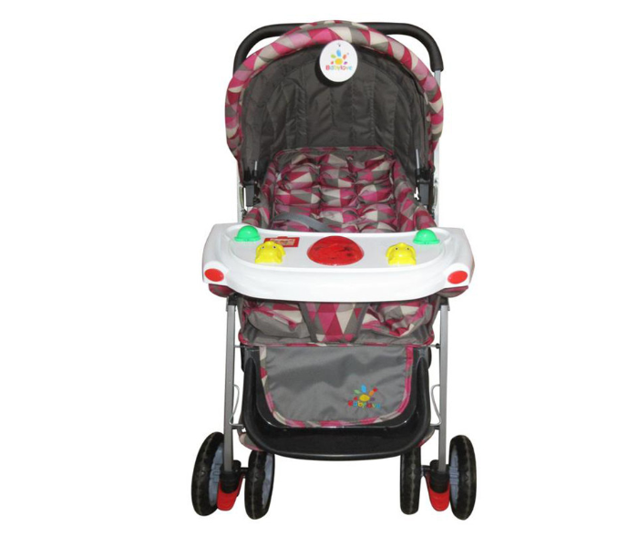 Baby Love 27-2116 Foldable Baby Stroller - Grey and Pink - Zoom Image 2