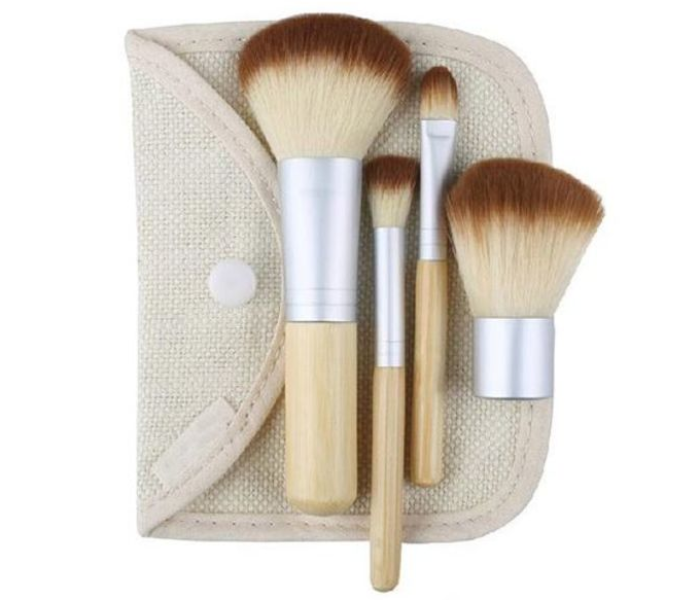 Makeup Brush Set with Tools Brown and Silver - Zoom Image