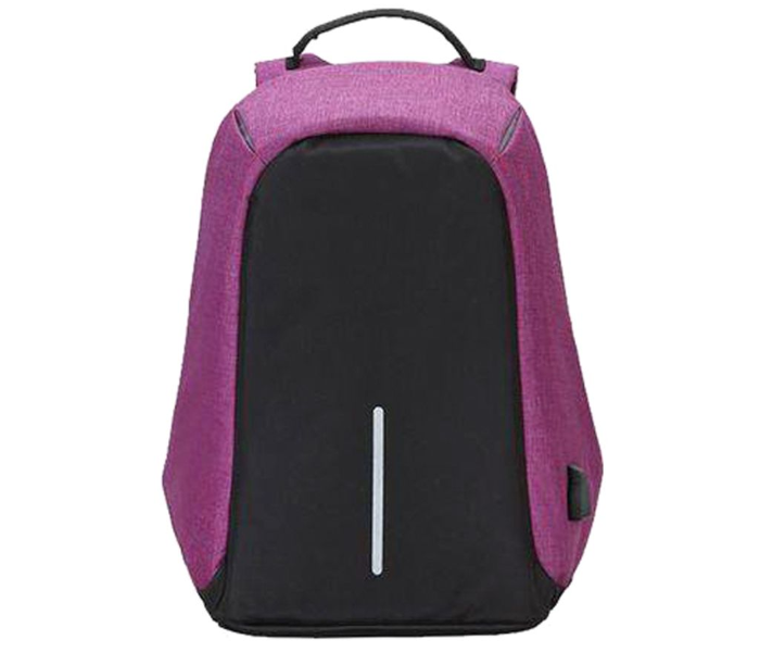 Anti-theft Charging Backpack - Black and Purple - Zoom Image