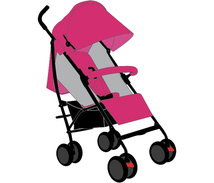 Baby Love 27-802D Buggy Stroller - Pink - Zoom Image