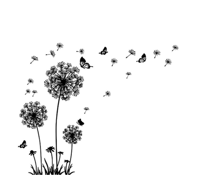 Removable Dandelion 60 x 90cm Wall Sticker - Black - Zoom Image